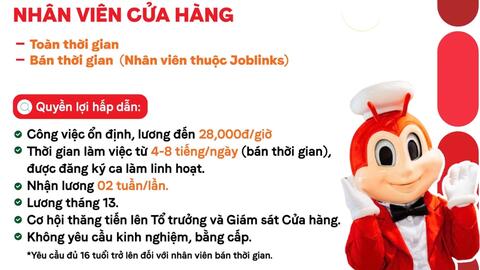 TUYỂN NHÂN VIÊN CỬA HÀNG PART-TIME